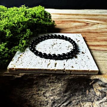 Black Agate Bracelet- 6mm- NEW ITEM